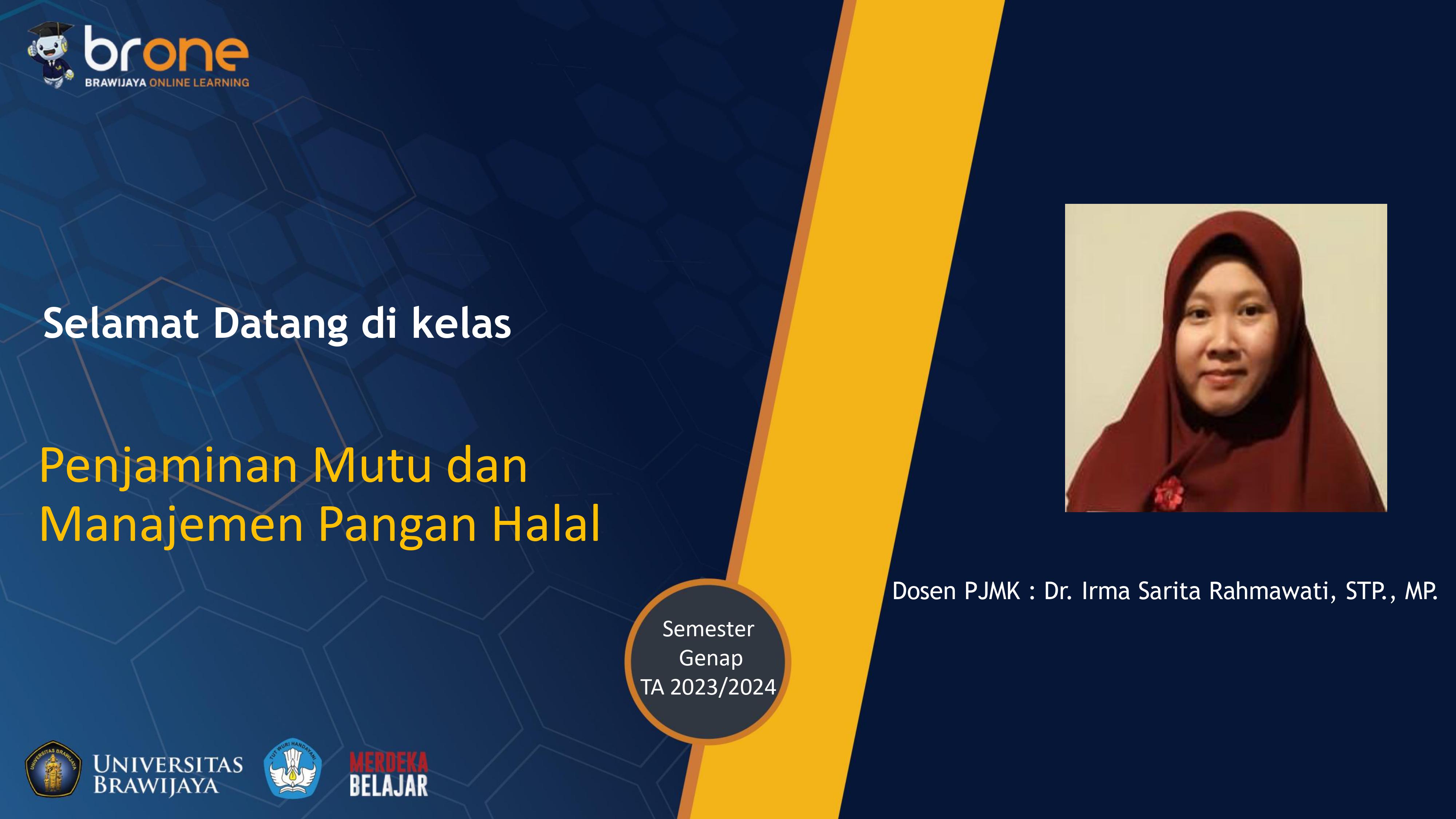 Penjaminan mutu dan manajemen pangan halal (2023 Genap) (A)